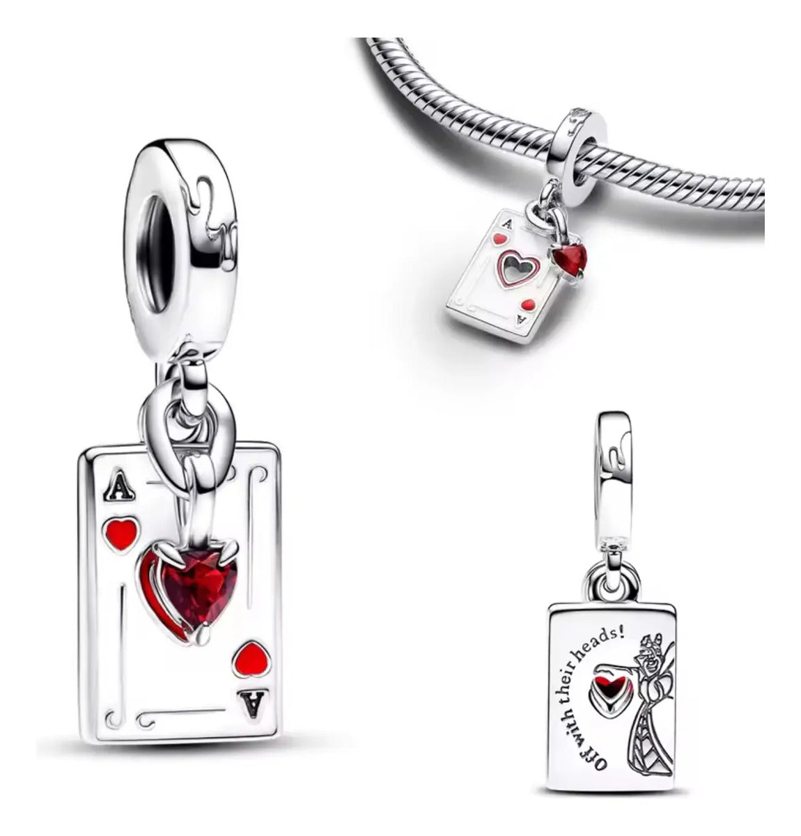 Charm Inspirado Pan 1:1 Reina de Corazones Plata .925