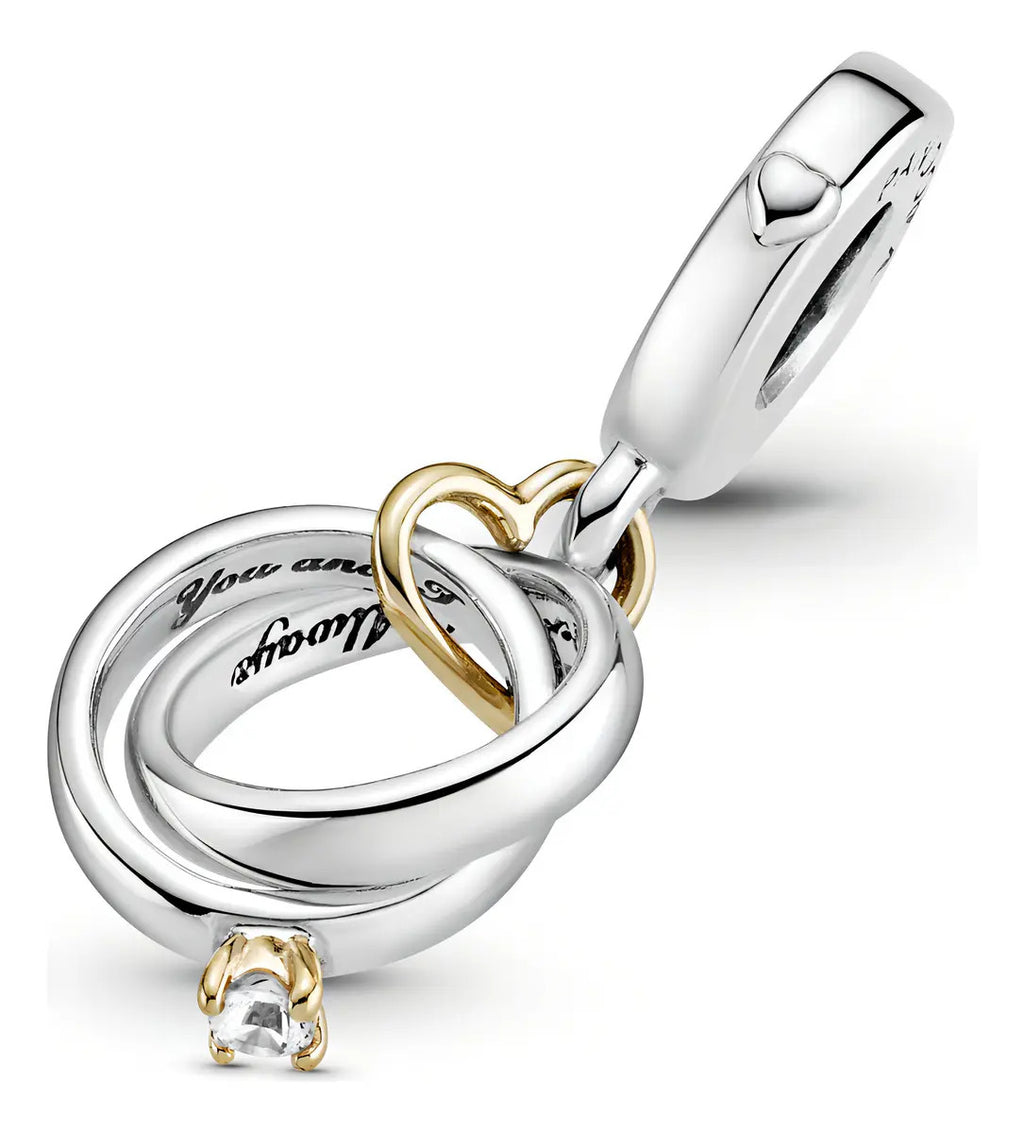 Charm Inspirado Pan 1:1 Anillos de Compromiso, Plata .925