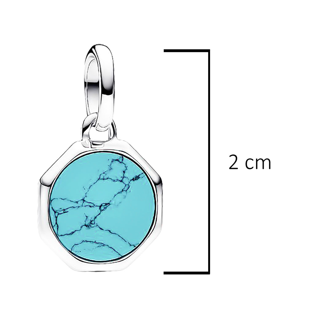 Charm Inspirado Pan 1:1 Turquesa Kidman para Pulsera, Plata .925