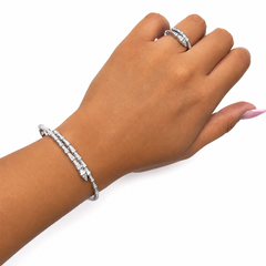 Juego Bvlg 1:1 Brazalete y Anillo Serpiente con Circonias Plata .925 con Rodio