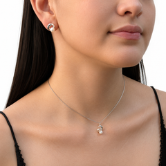 Juego Perla Natural con Espiral Plata .925