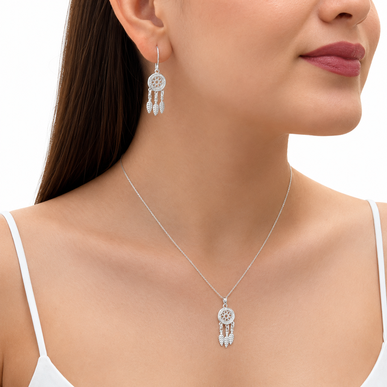 Juego de Atrapa Sueños con Circonias Plata .925
