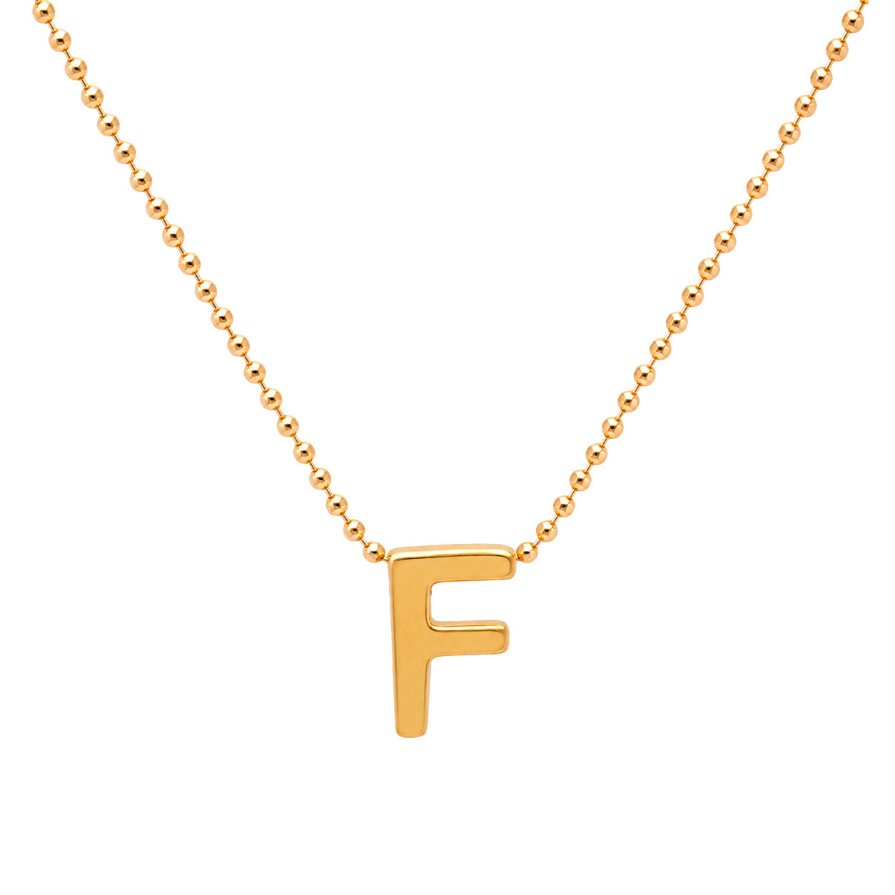 Collar Letra F Plata .925 con Baño de Oro 18K