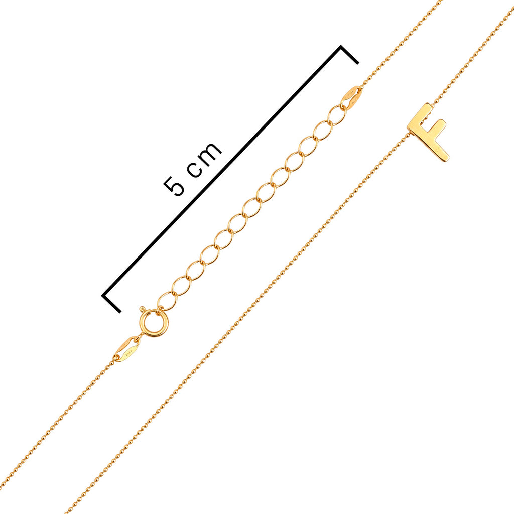 Collar Letra F Plata .925 con Baño de Oro 18K