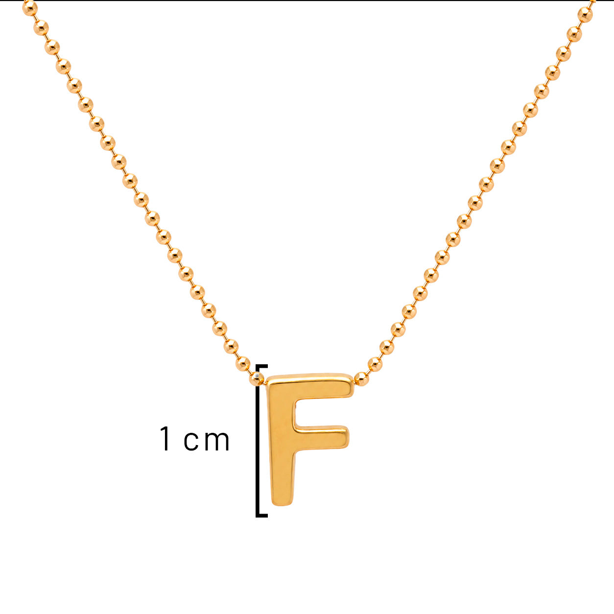 Collar Letra F Plata .925 con Baño de Oro 18K