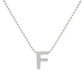 Collar Letra F Plata .925 con Baño de Rodio