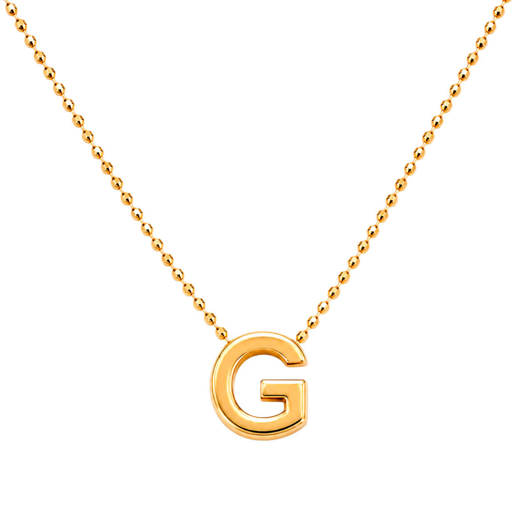 Collar Letra G Plata .925 con Baño de Oro 18K