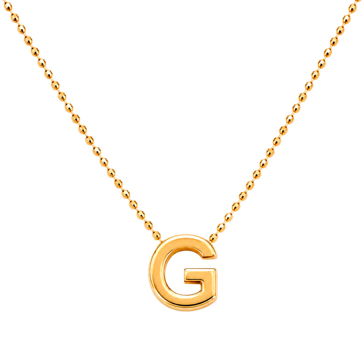 Collar Letra G Plata .925 con Baño de Oro 18K