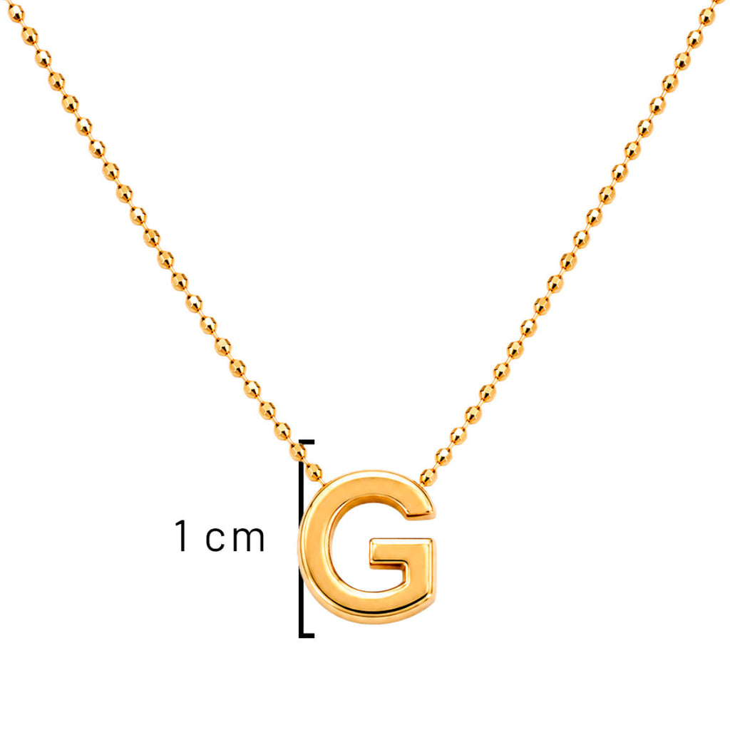 Collar Letra G Plata .925 con Baño de Oro 18K