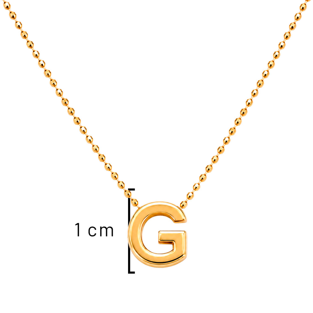 Collar Letra G Plata .925 con Baño de Oro 18K