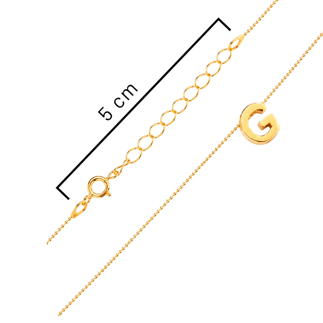 Collar Letra G Plata .925 con Baño de Oro 18K