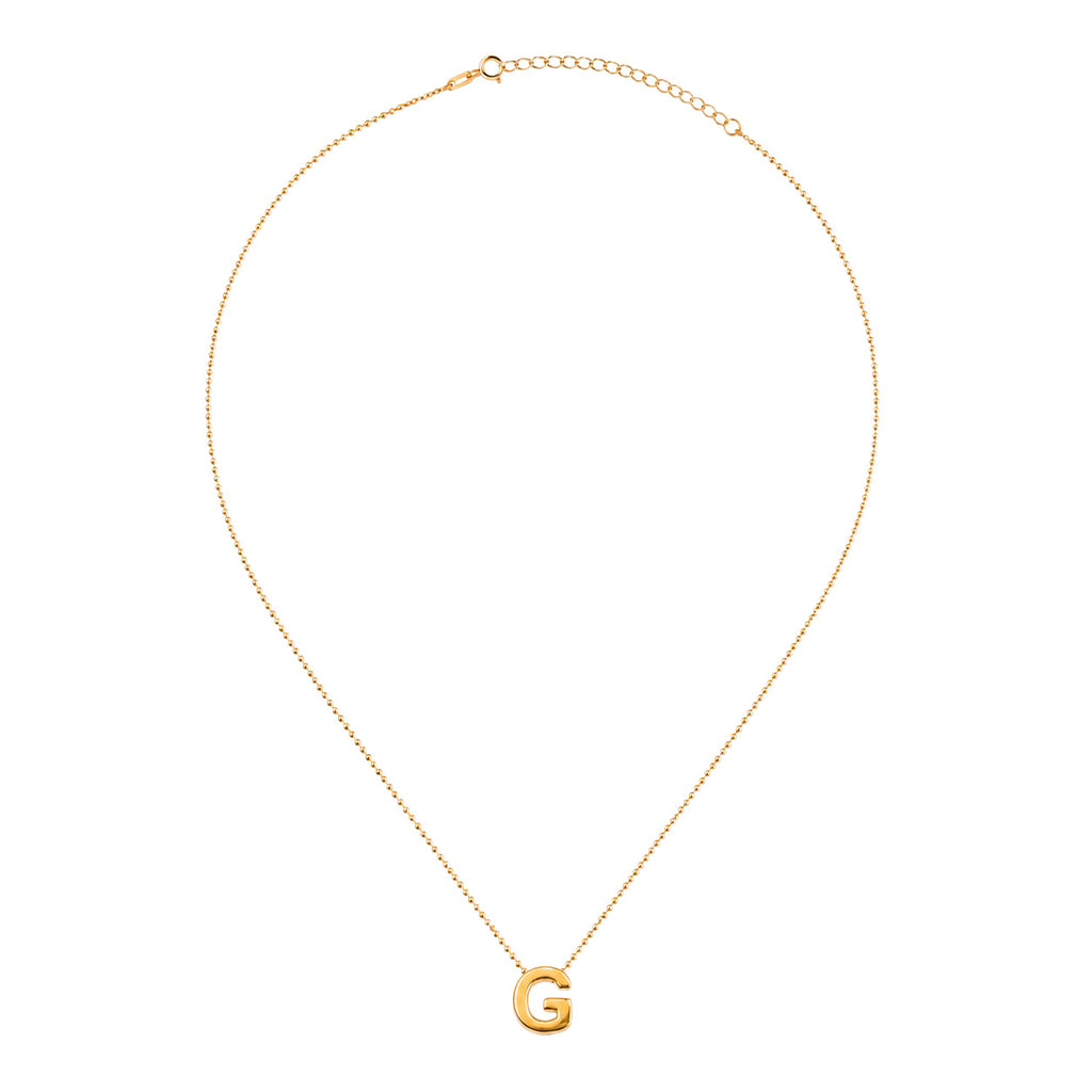 Collar Letra G Plata .925 con Baño de Oro 18K