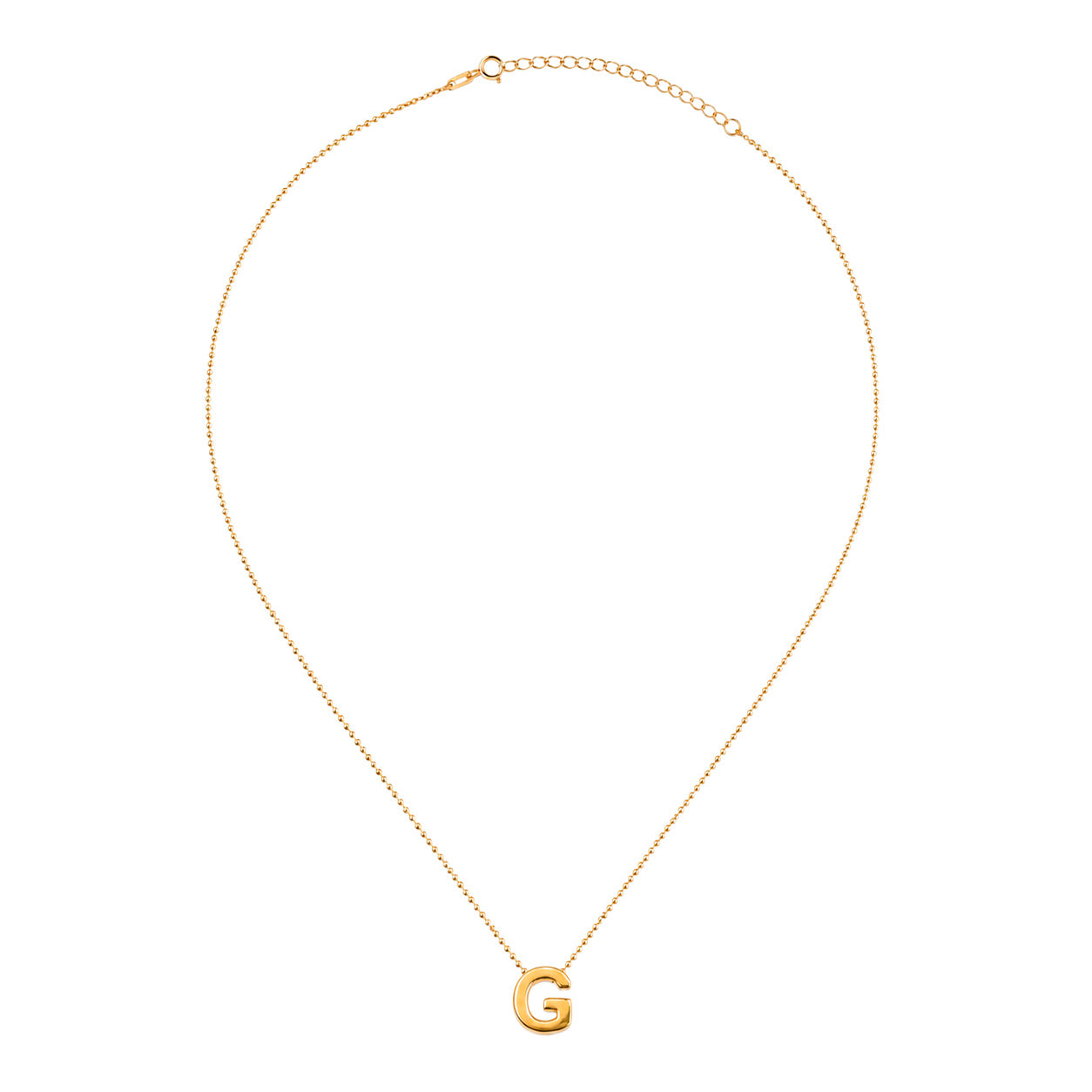 Collar Letra G Plata .925 con Baño de Oro 18K