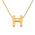 Collar Letra H Plata .925 con Baño de Oro 18K