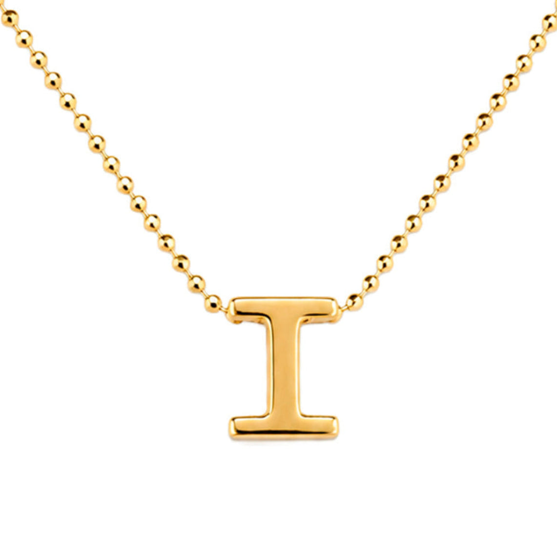 Collar Letra I Plata .925 con Baño de Oro 18K