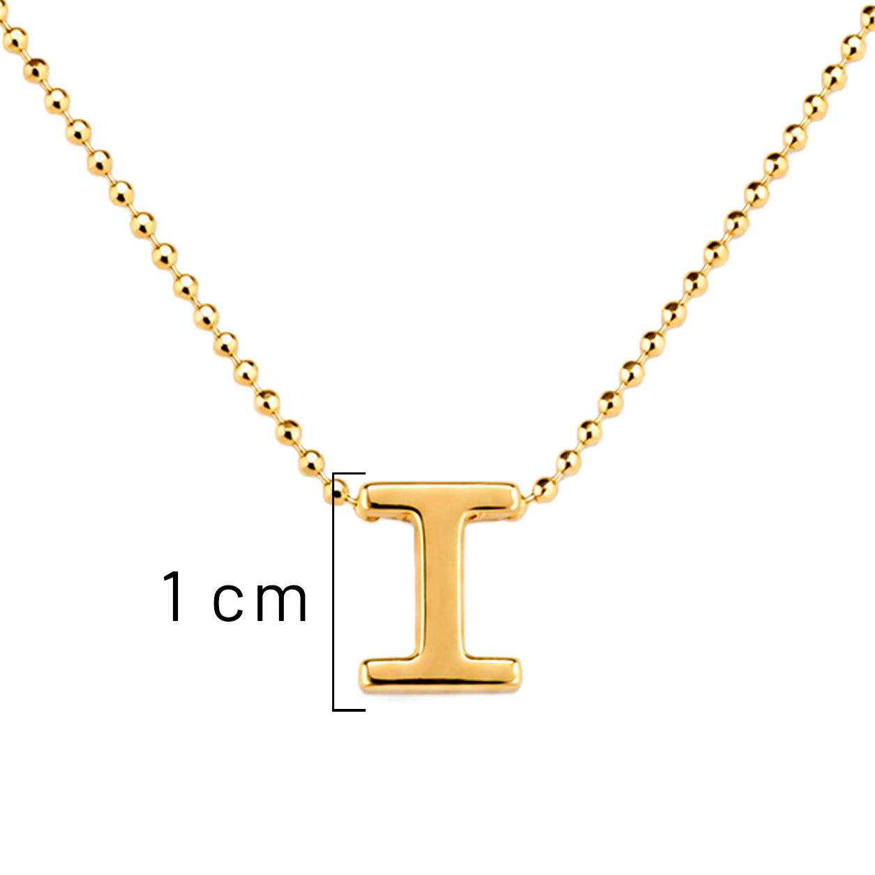 Collar Letra I Plata .925 con Baño de Oro 18K