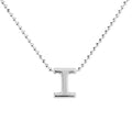 Collar Letra I Plata .925 con Baño de Rodio