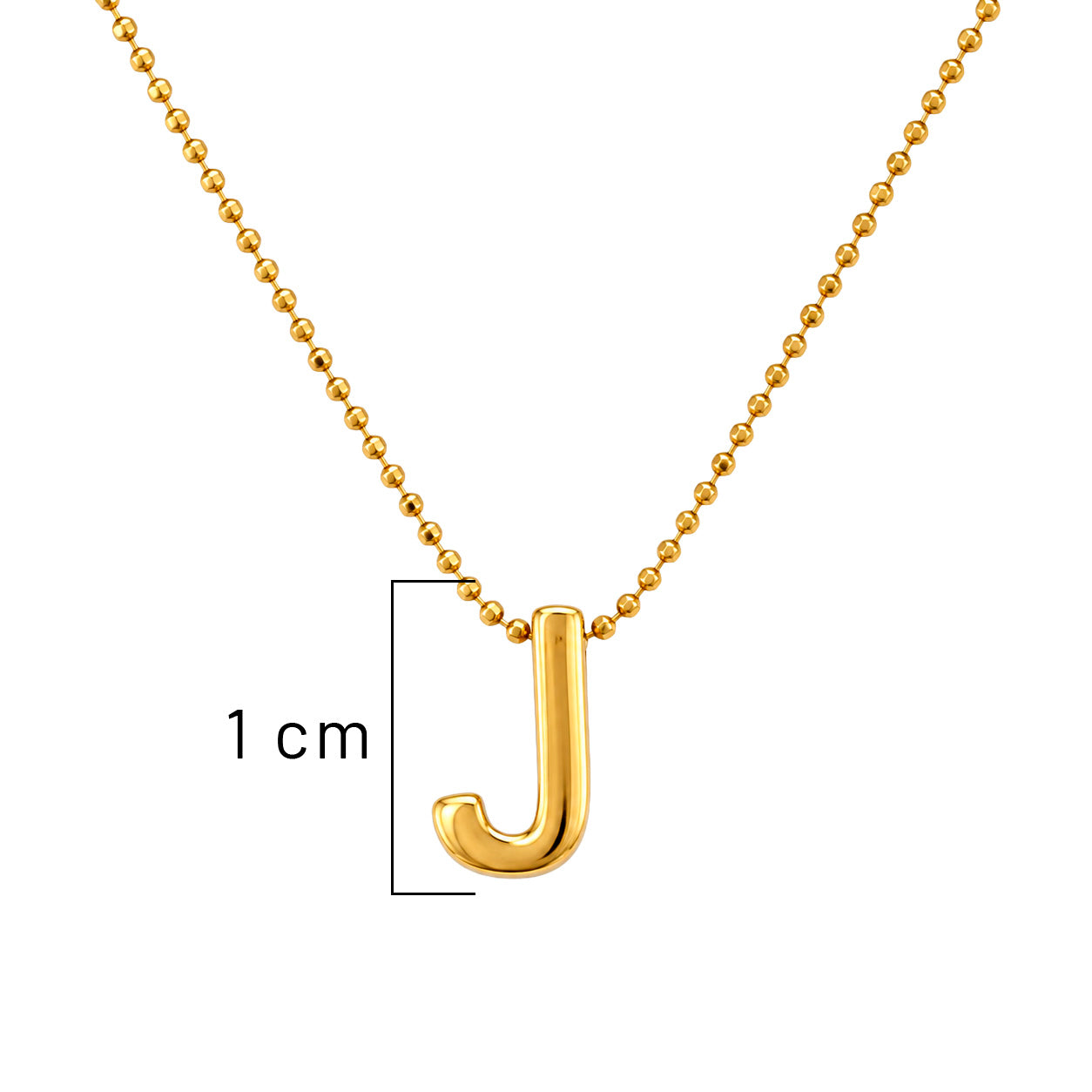 Collar Letra J Plata .925 con Baño de Oro 18K