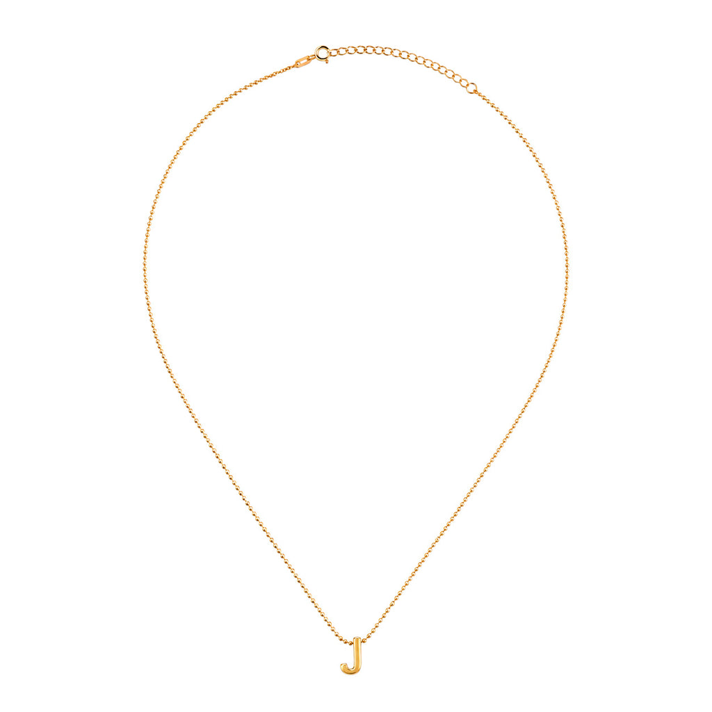 Collar Letra J Plata .925 con Baño de Oro 18K