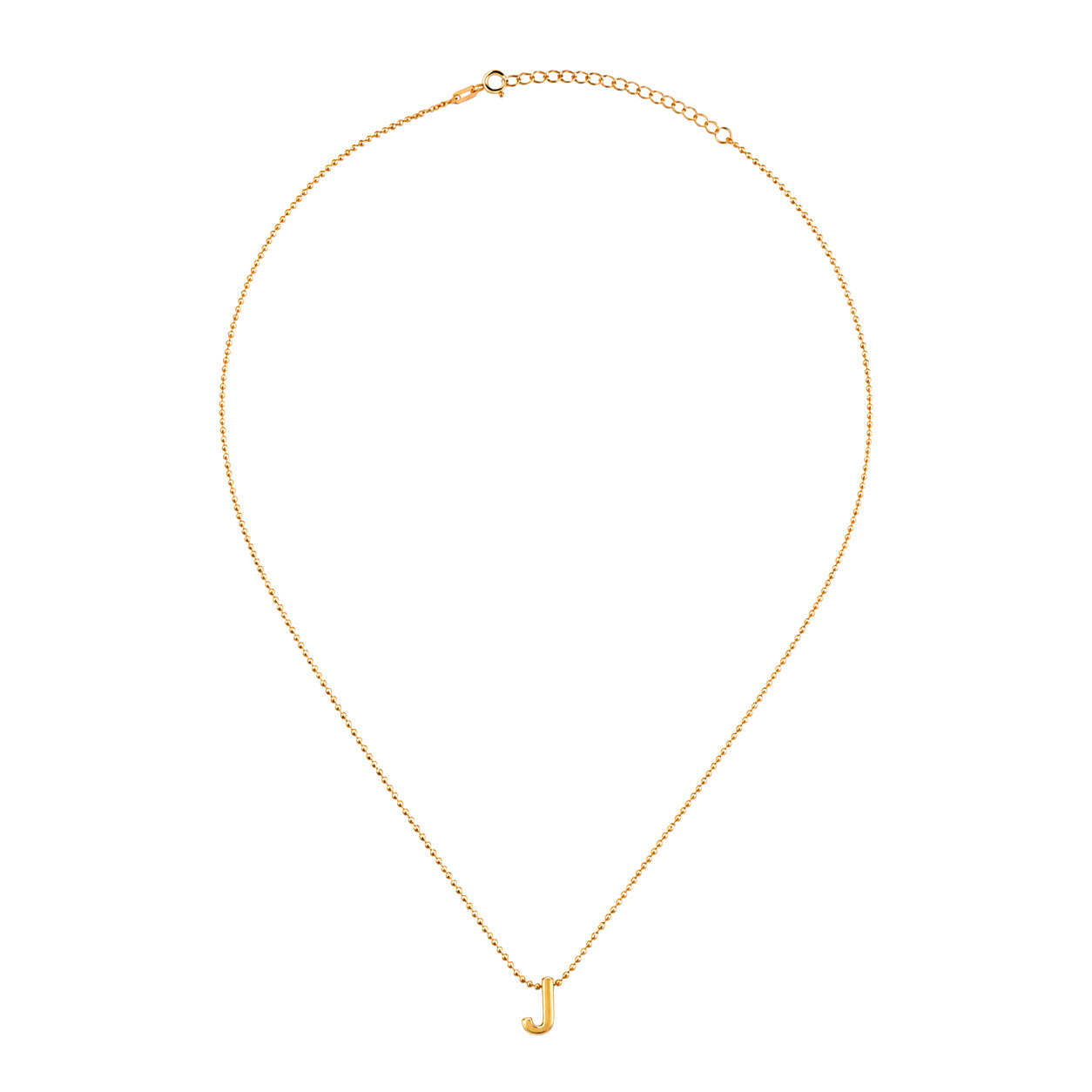 Collar Letra J Plata .925 con Baño de Oro 18K