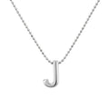 Collar Letra J Plata .925 con Baño de Rodio