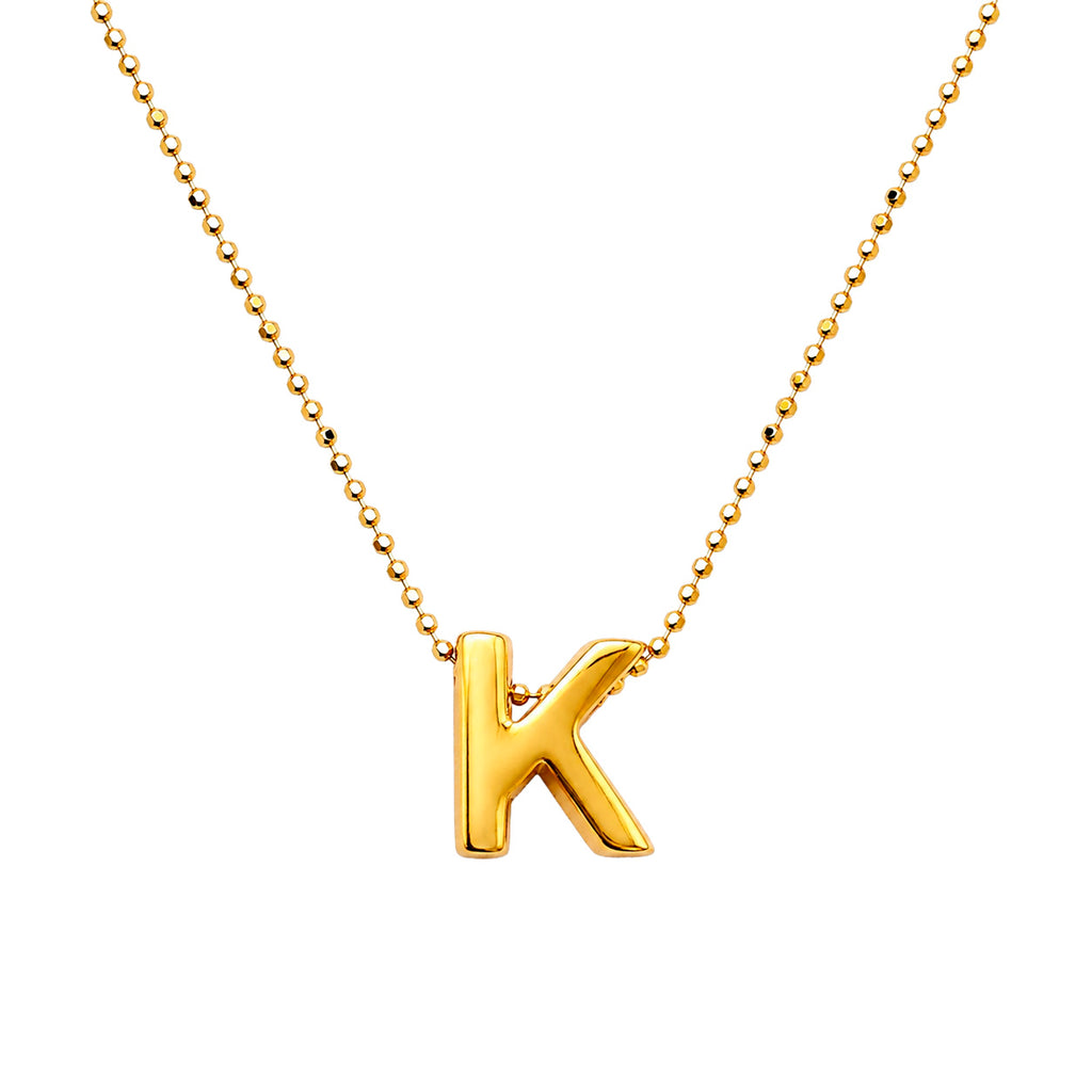 Collar Letra K Plata .925 con Baño de Oro 18K