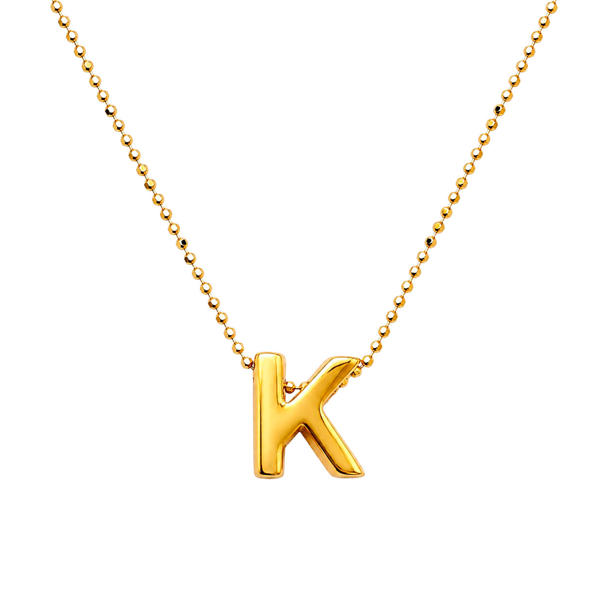Collar Letra K Plata .925 con Baño de Oro 18K