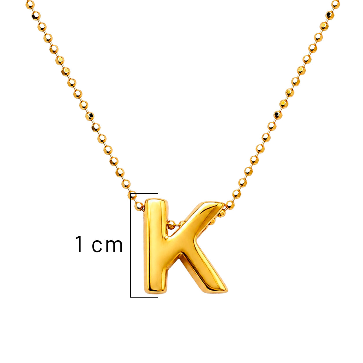 Collar Letra K Plata .925 con Baño de Oro 18K