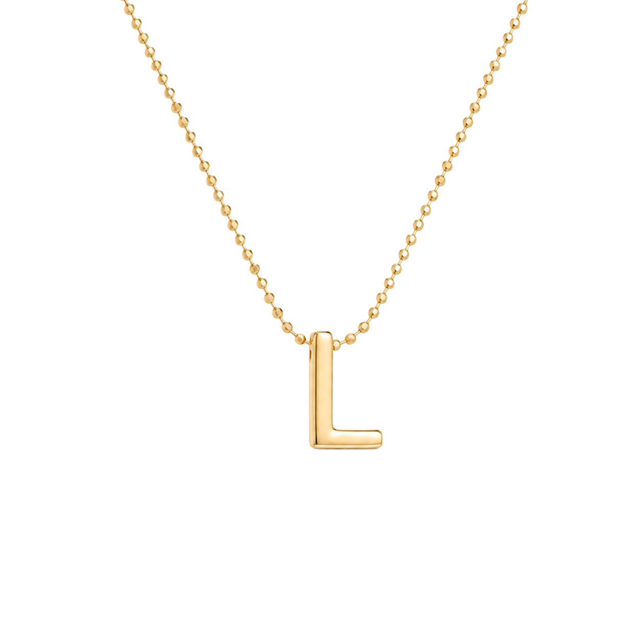 Collar Letra L Plata .925 con Baño de Oro 18K