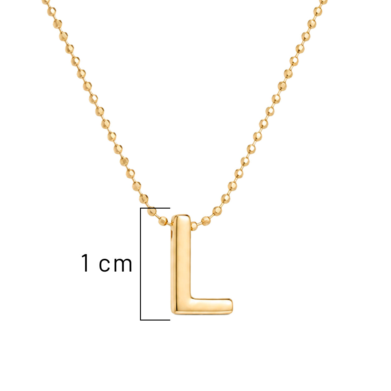 Collar Letra L Plata .925 con Baño de Oro 18K