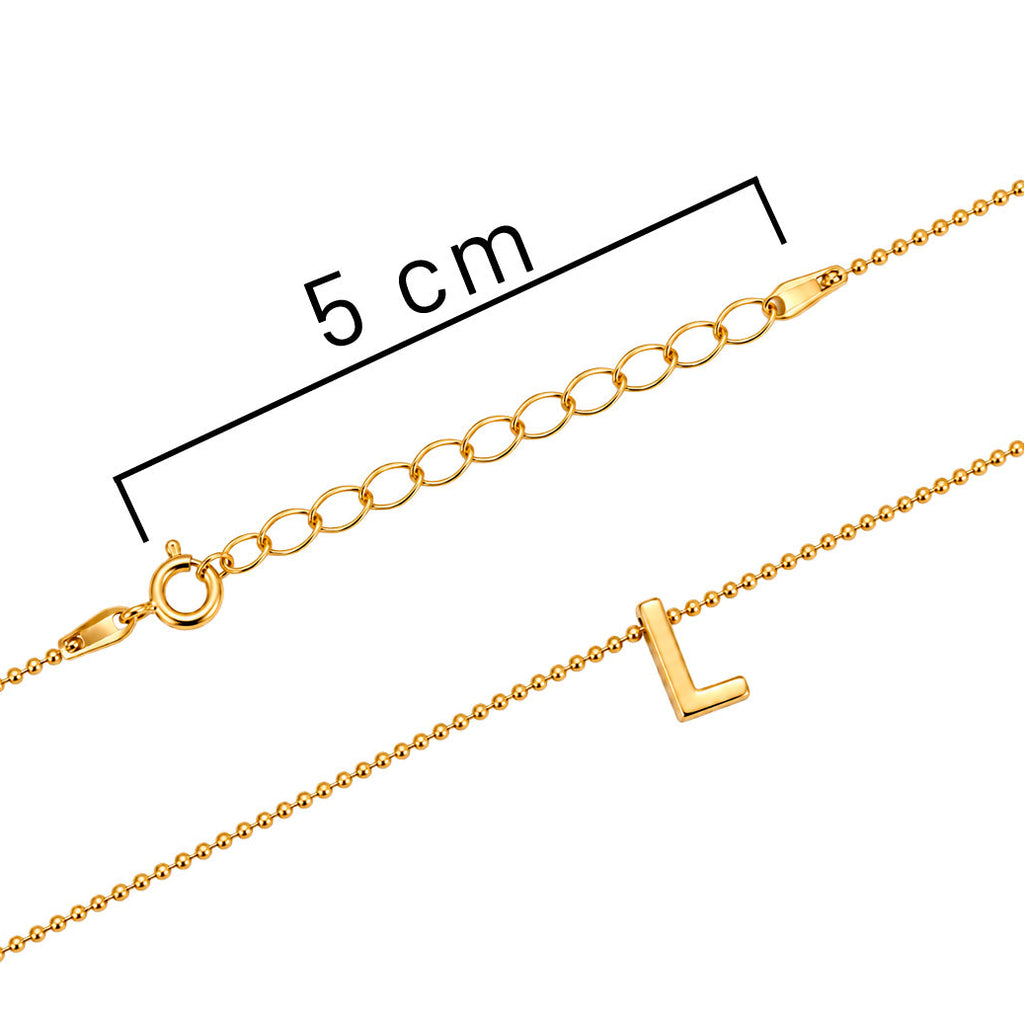 Collar Letra L Plata .925 con Baño de Oro 18K