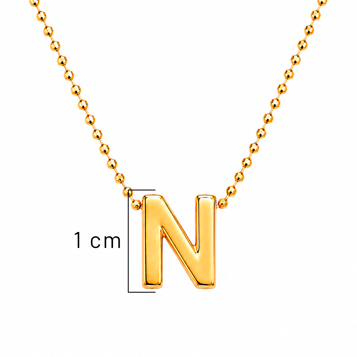 Collar Letra N Plata .925 con Baño de Oro 18K