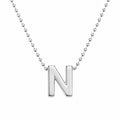 Collar Letra N Plata .925 con Baño de Rodio