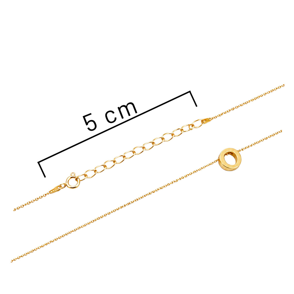 Collar Letra O Plata .925 con Baño de Oro 18K