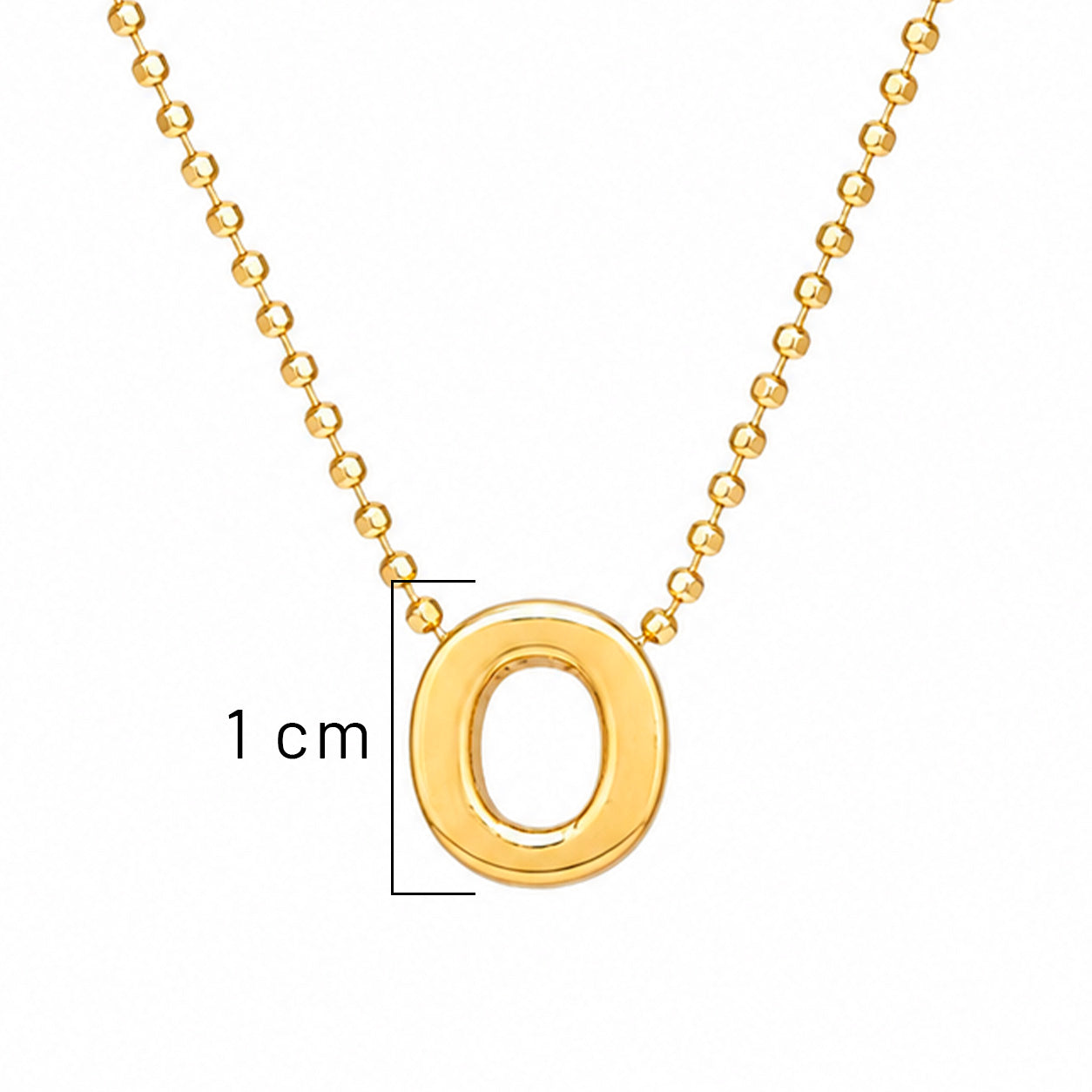 Collar Letra O Plata .925 con Baño de Oro 18K