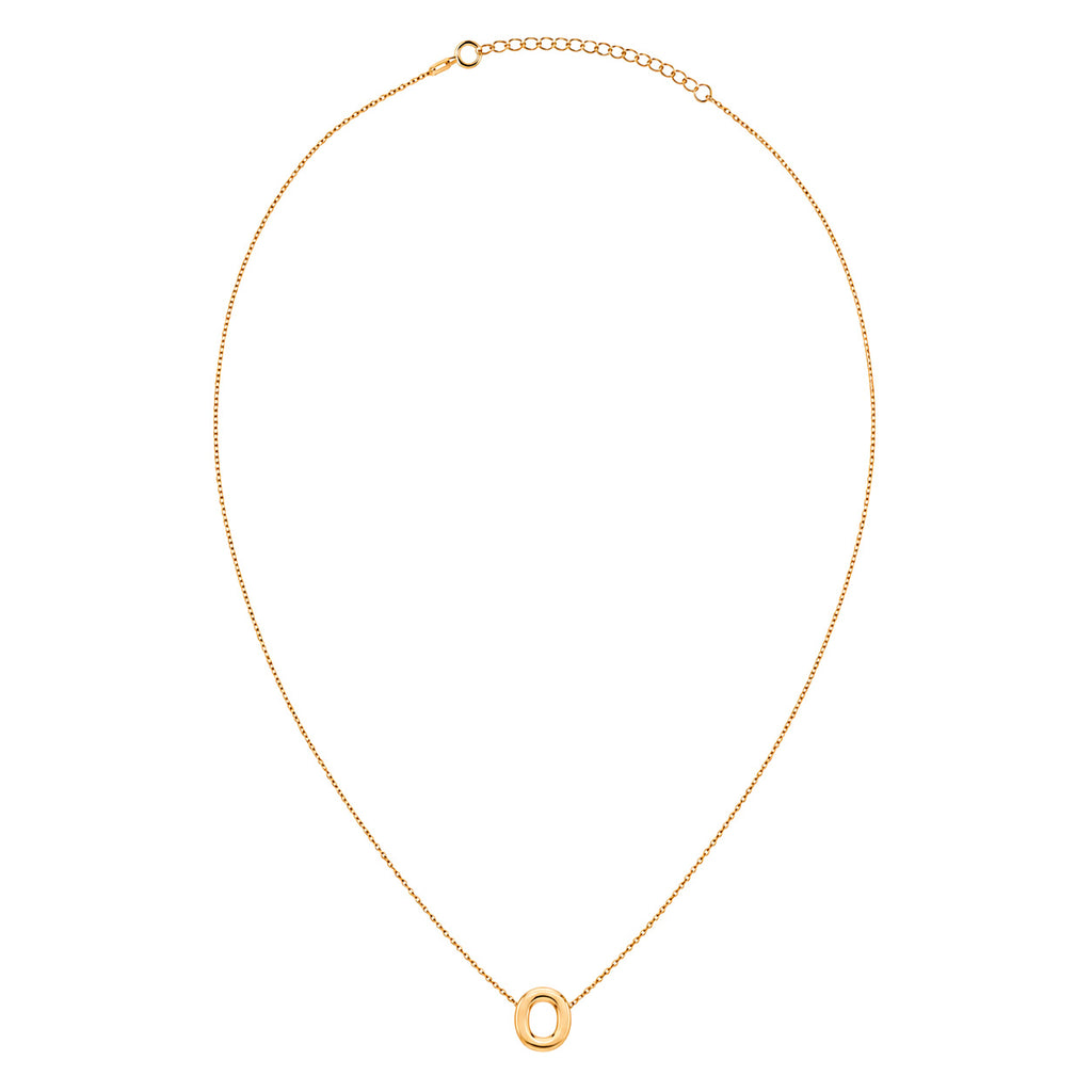 Collar Letra O Plata .925 con Baño de Oro 18K