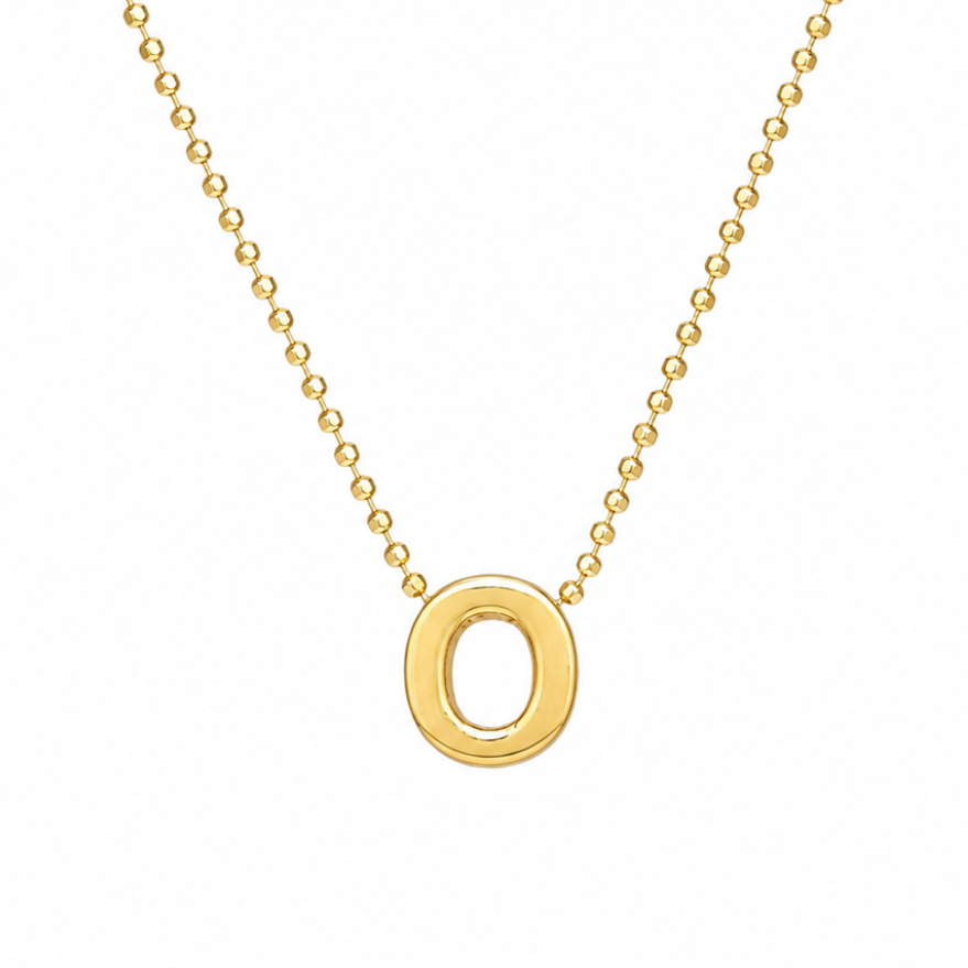 Collar Letra O Plata .925 con Baño de Oro 18K