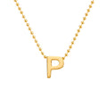 Collar Letra P Plata .925 con Baño de Oro 18K