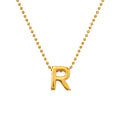 Collar Letra R Plata .925 con Baño de Oro 18K