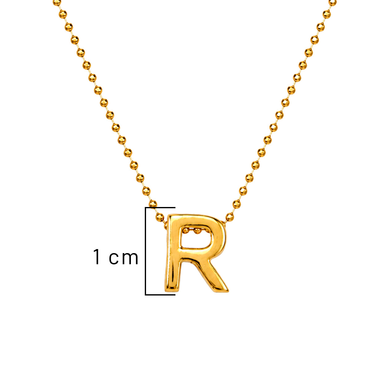 Collar Letra R Plata .925 con Baño de Oro 18K