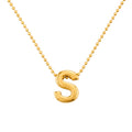 Collar Letra S Plata .925 con Baño de Oro 18K