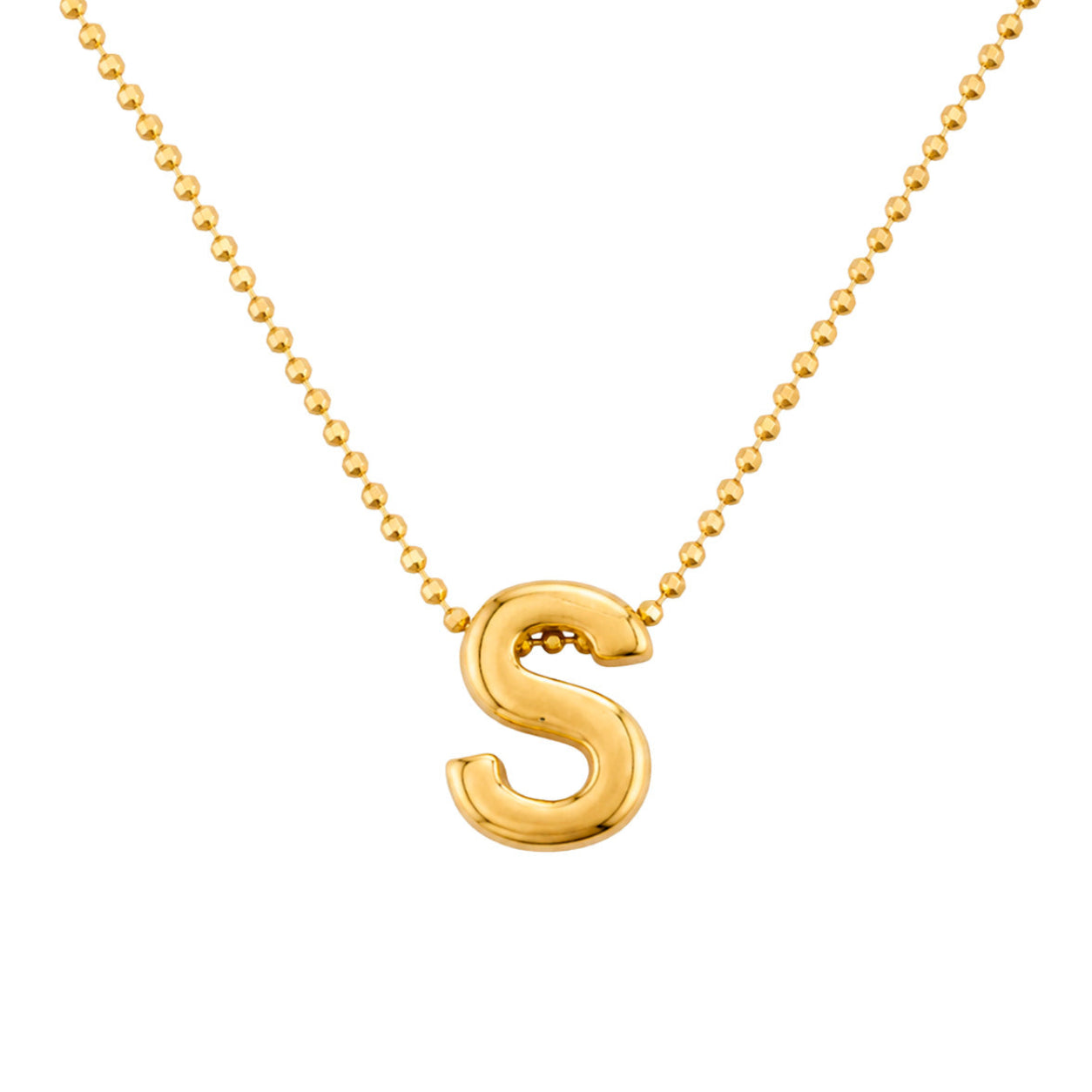 Collar Letra S Plata .925 con Baño de Oro 18K