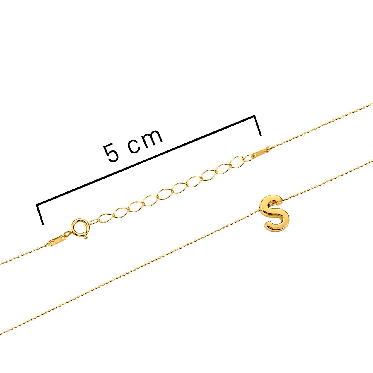 Collar Letra S Plata .925 con Baño de Oro 18K