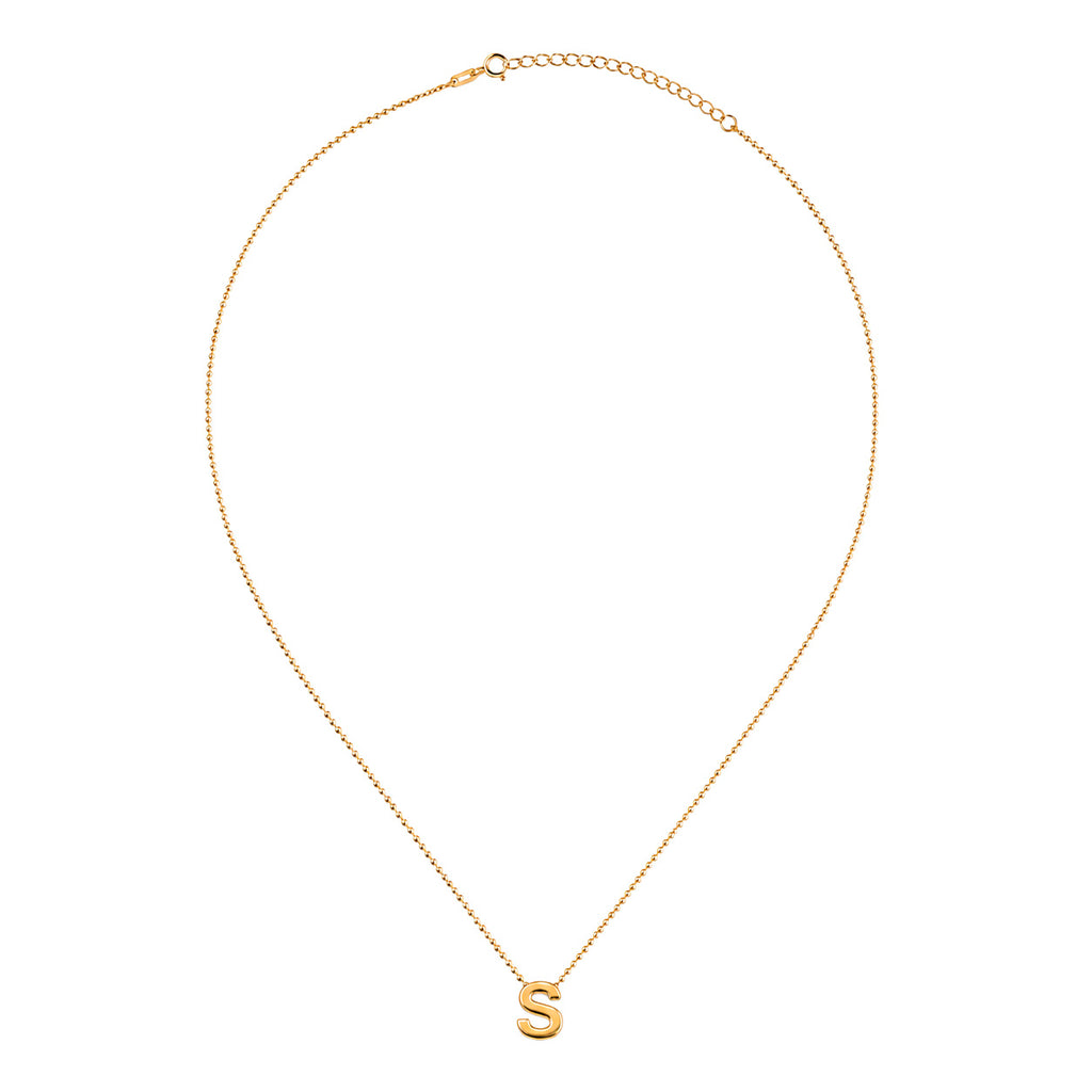 Collar Letra S Plata .925 con Baño de Oro 18K