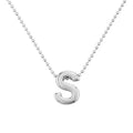 Collar Letra S Plata .925 con Baño de Rodio