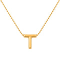 Collar Letra T Plata .925 con Baño de Oro 18K