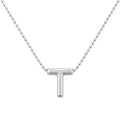 Collar Letra T Plata .925 con Baño de Rodio