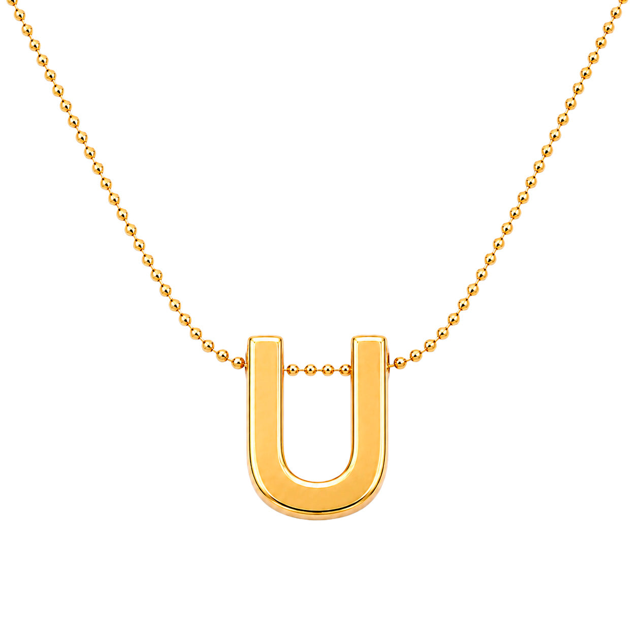 Collar Letra U Plata .925 con Baño de Oro 18K