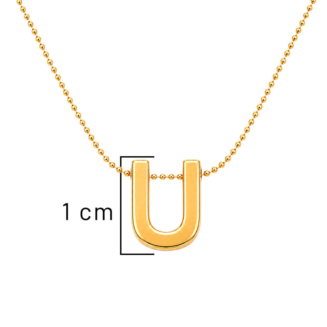 Collar Letra U Plata .925 con Baño de Oro 18K