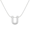 Collar Letra U Plata .925 con Baño de Rodio
